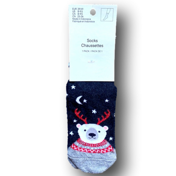H&M Accessories - 3/$15 Polar Bear Christmas Holiday Funny Novelty Socks - Brand New